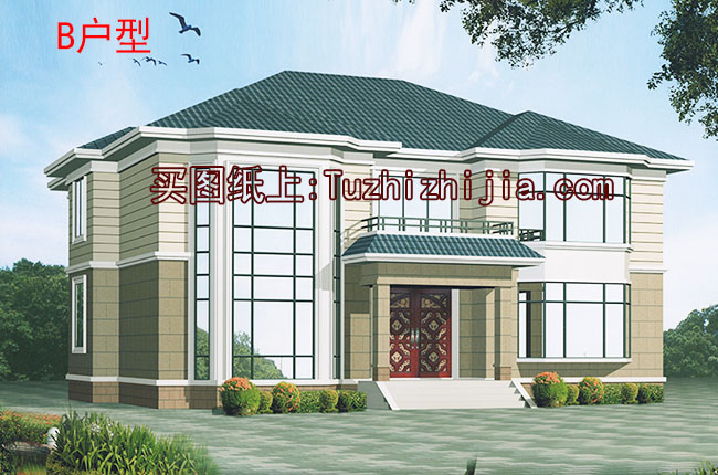 260平大面積二層復式住宅設計圖,含外觀效果圖