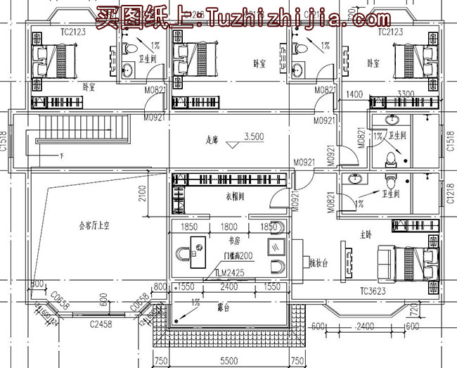 260平大面積二層復式住宅設計圖,含外觀效果圖