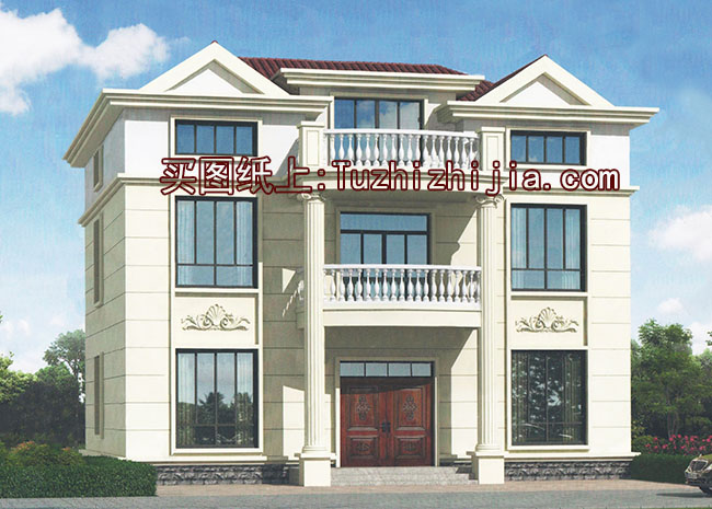 140平三層別墅房屋設計圖,含外觀圖片,外觀現代時尚