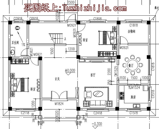 農村160平四間兩層樓房設計圖,全套施工圖+外觀效果圖片