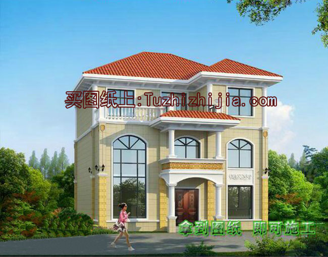 120平農村三層房屋設計圖，含外觀圖片