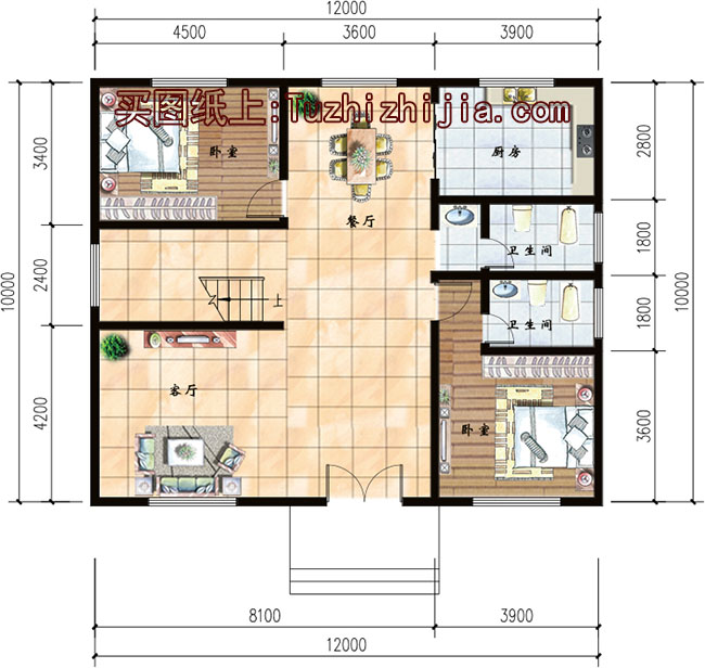120平農村三層房屋設計圖，含外觀圖片
