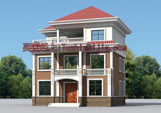 三層獨棟帶露臺房屋設計圖,含外觀圖片大全