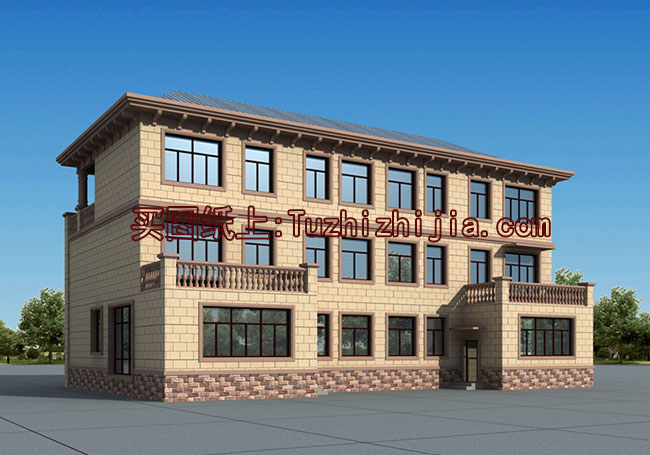 雙拼豪華高端三層別墅設計圖，外觀效果圖大氣