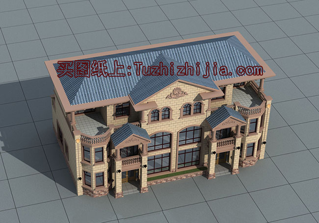 雙拼豪華高端三層別墅設計圖，外觀效果圖大氣