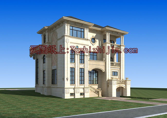 豪華高端三層帶地下室別墅設計圖，可帶電梯