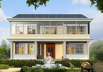新中式二層別墅設計圖，現代中式別墅外觀效果圖