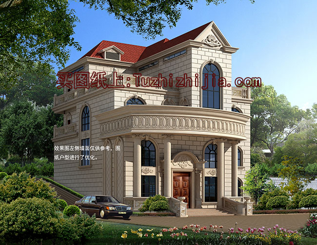 農村兩間四層樓房設計圖,外觀效果圖+全套圖紙