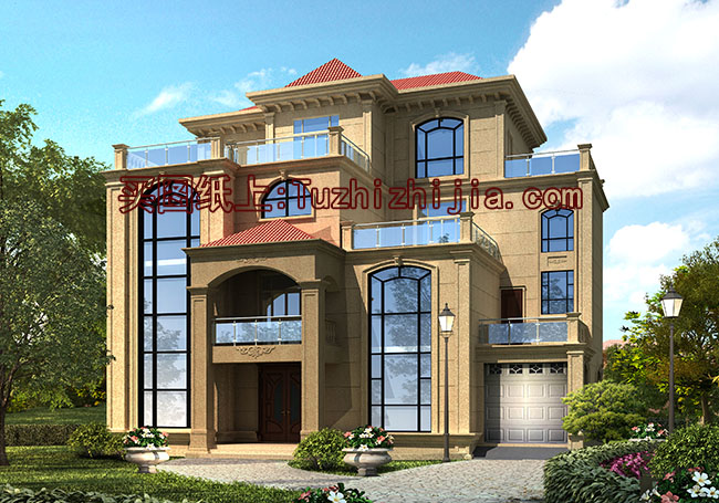 四層豪華別墅設計圖及效果圖，高端房屋設計方案