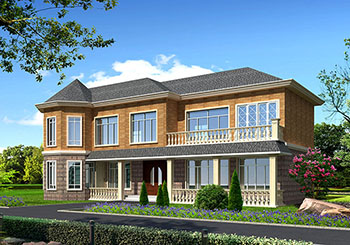 農村五間二層樓房設計圖，含外觀效果圖