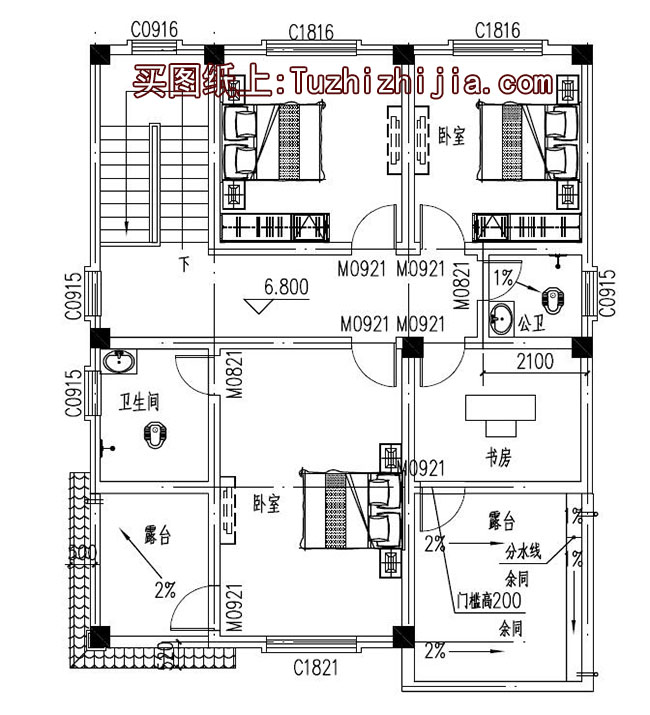 農村兩間三層房屋設計圖，含外觀圖片