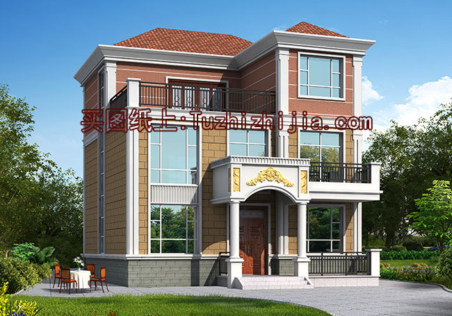 農村三層復式自建樓房設計圖,外觀圖大氣