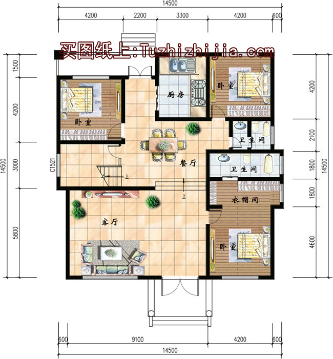 帶閣樓的二層半別墅設(shè)計(jì)圖和效果圖,外飾簡(jiǎn)單但不失奢華