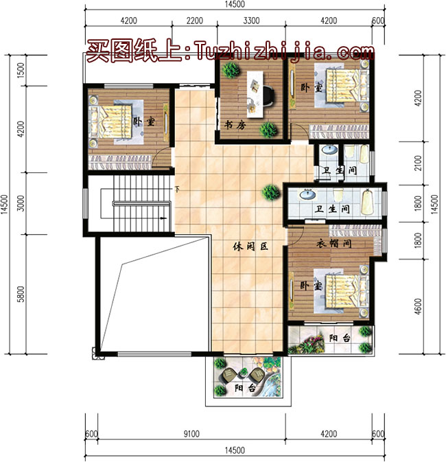 帶閣樓的二層半別墅設(shè)計(jì)圖和效果圖,外飾簡(jiǎn)單但不失奢華