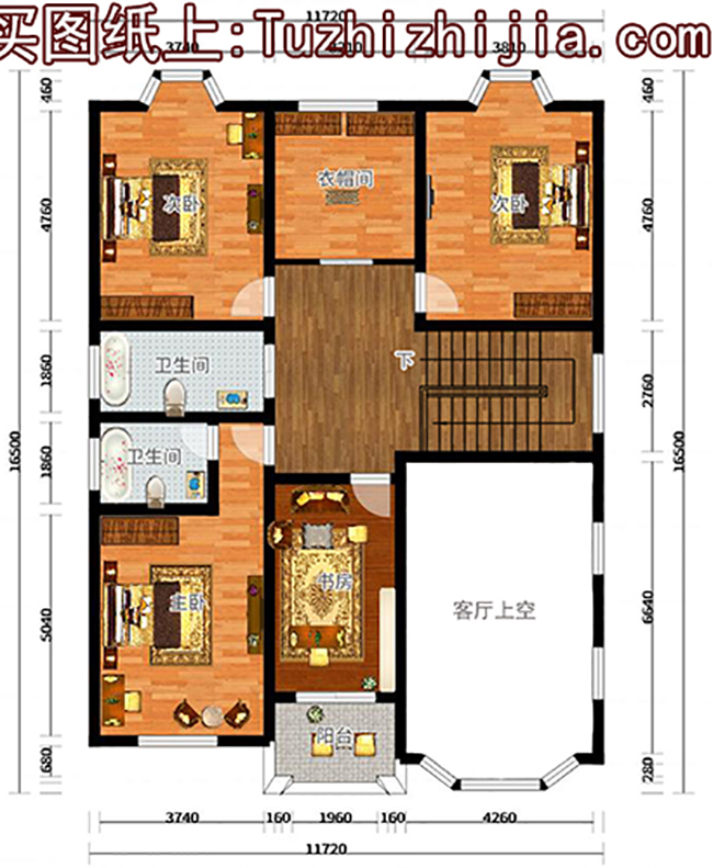 新農村二層客廳挑高樓房設計圖，外觀歐式風格