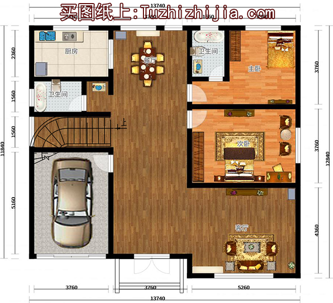 農(nóng)村三層帶車庫、帶露臺(tái)別墅設(shè)計(jì)圖，經(jīng)典自建別墅設(shè)計(jì)方案