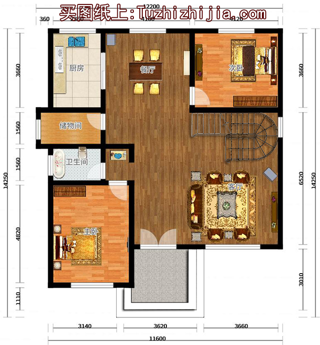 復式客廳挑空三層別墅設計圖，帶外觀效果圖片，推薦