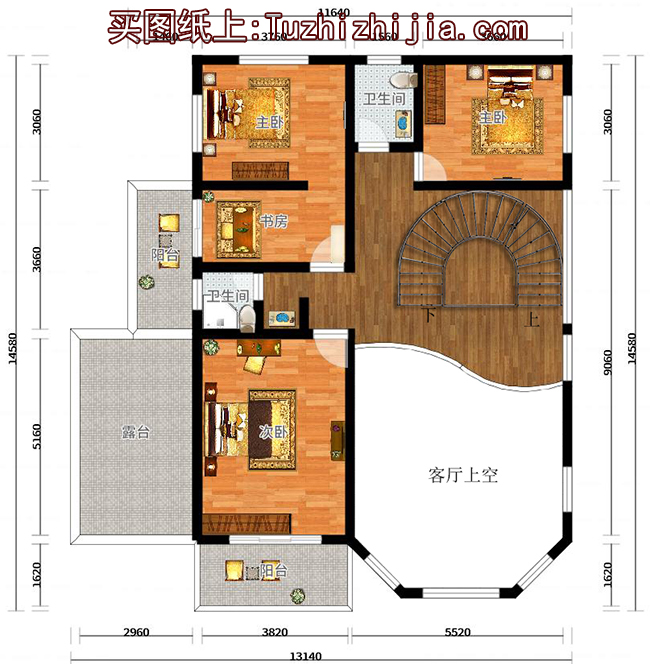 三層帶車庫農村別墅設計圖紙(含外觀效果圖)
