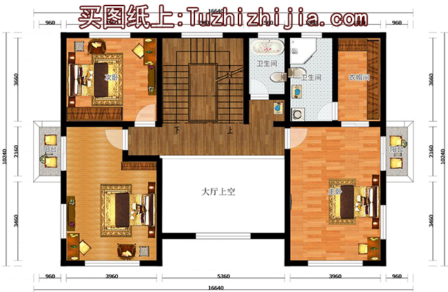 簡歐風格別墅設計圖帶外觀效果圖，三層140平米