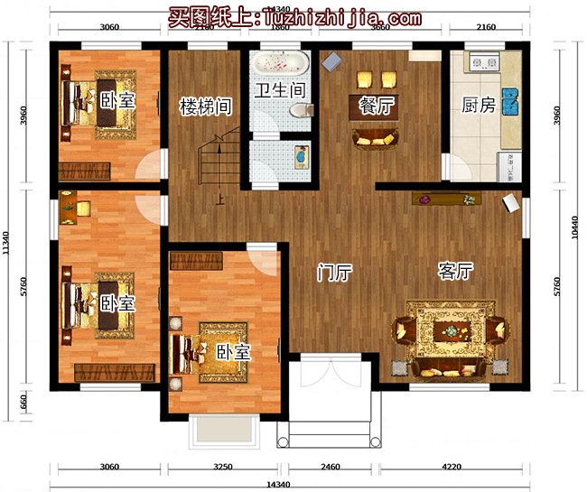 二層四間樓房設計圖及效果圖片大全,帶露臺,外觀時尚
