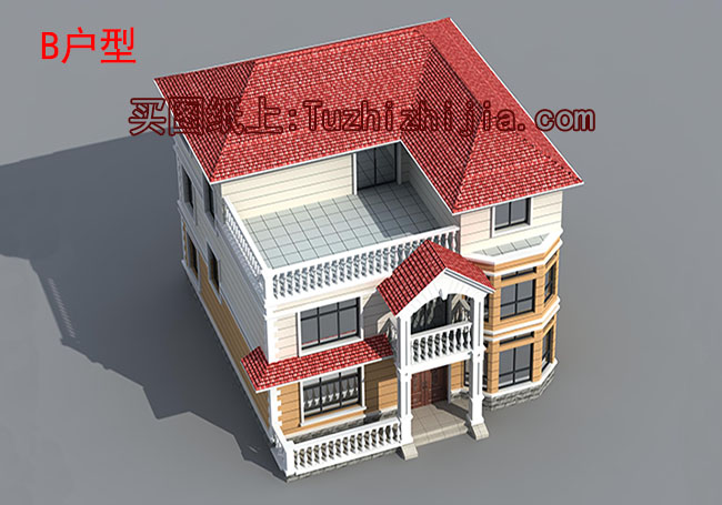 140平新農村三層房屋設計圖，含外觀效果圖