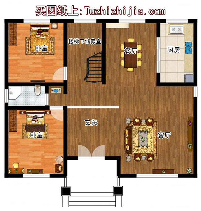 140平方米歐式三層別墅建筑設計圖紙，復式結構