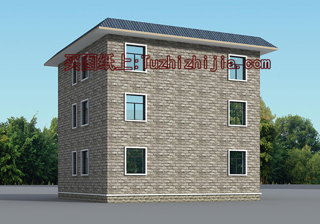 三層平屋頂別墅房屋設計圖及外觀效果圖