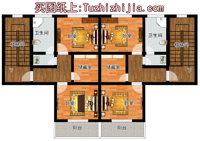 兄弟兩戶雙拼房屋設計圖及外觀圖片,戶型合理