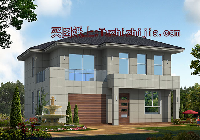 現代風格二層別墅設計圖,外觀時尚、大氣