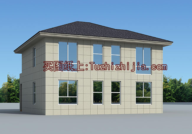 現代風格二層別墅設計圖,外觀時尚、大氣