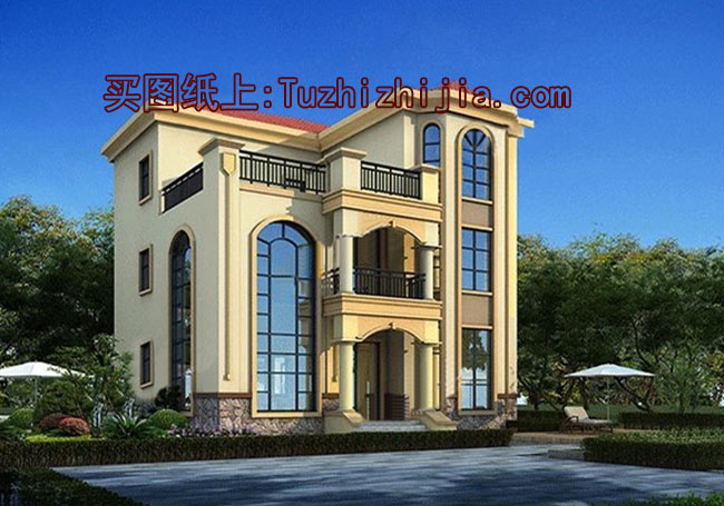 新農村三層自建樓房設計圖，帶大露臺，外觀大氣