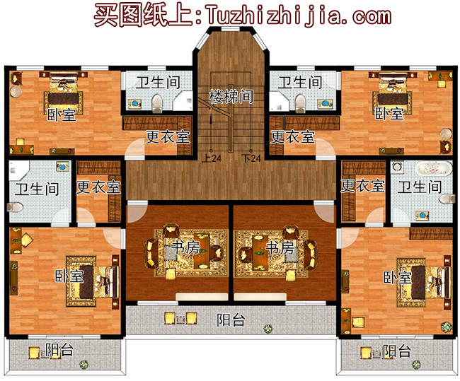 占地260平方米歐式四層別墅設計圖20X18米,造價108萬