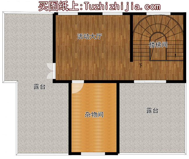 現(xiàn)代新中式四層復(fù)式別墅房屋設(shè)計(jì)圖，旋轉(zhuǎn)樓梯，含效果圖