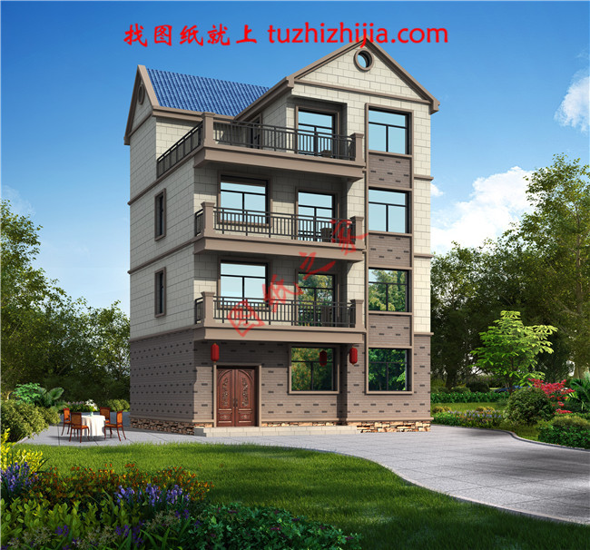 簡單實用的四層農村自建房屋設計圖，占地100平米左右