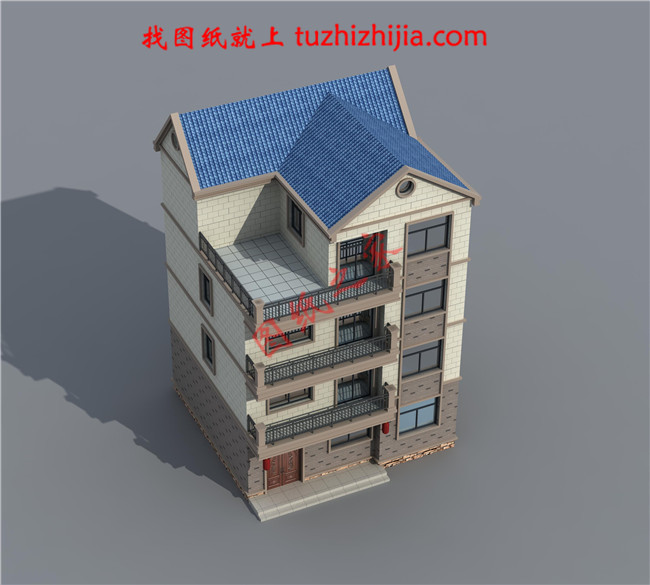 簡單實用的四層農村自建房屋設計圖，占地100平米左右