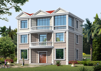 簡約時尚大方二層農村別墅設計圖紙，占地120平米，大小適中