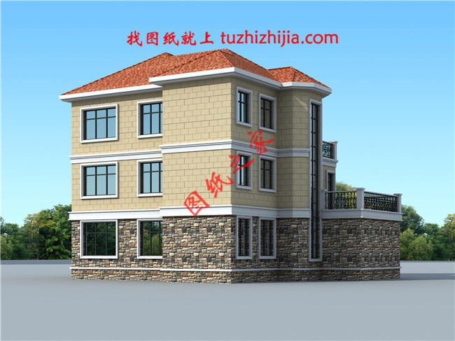 帶車庫三層自建別墅設計圖紙，客廳中空，外觀洋氣時尚，這款戶型非常受歡迎