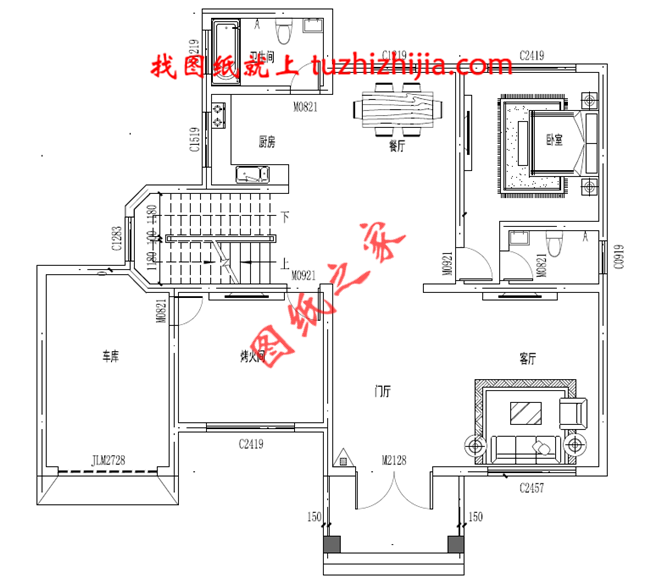 帶車庫三層自建別墅設計圖紙，客廳中空，外觀洋氣時尚，這款戶型非常受歡迎