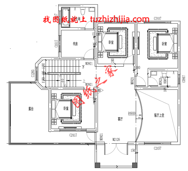 帶車庫三層自建別墅設計圖紙，客廳中空，外觀洋氣時尚，這款戶型非常受歡迎