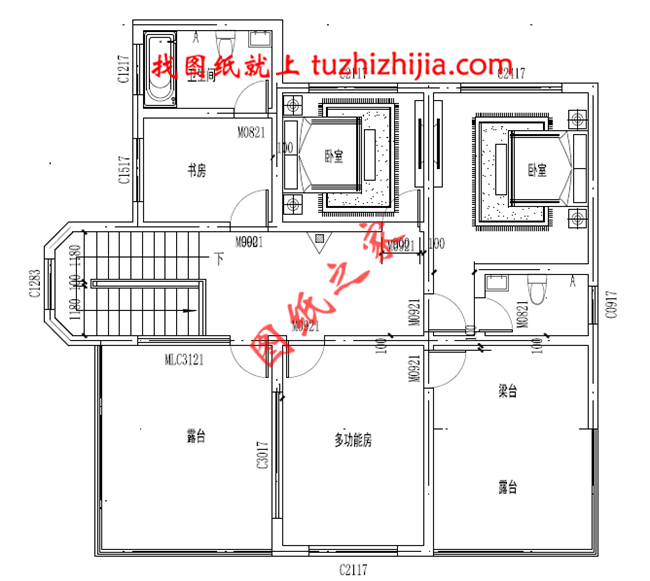 帶車庫三層自建別墅設計圖紙，客廳中空，外觀洋氣時尚，這款戶型非常受歡迎