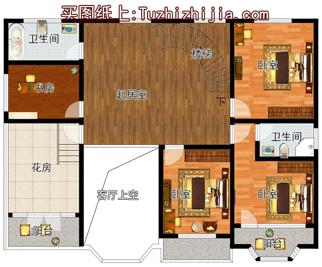 140平方米新農(nóng)村自建二層樓房設(shè)計(jì)圖紙及效果圖,15x11米