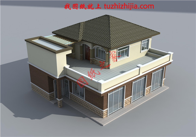 二層別墅設計圖紙及效果圖，占地200平米，外觀精致優雅，小有情調