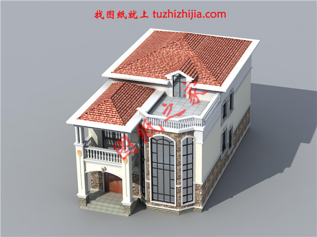 農(nóng)村二層小別墅自建房屋設(shè)計(jì)圖,客廳中空,占地150平米