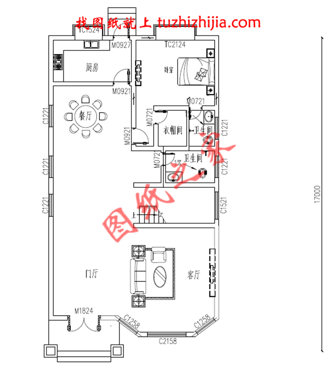 農(nóng)村二層小別墅自建房屋設(shè)計(jì)圖,客廳中空,占地150平米