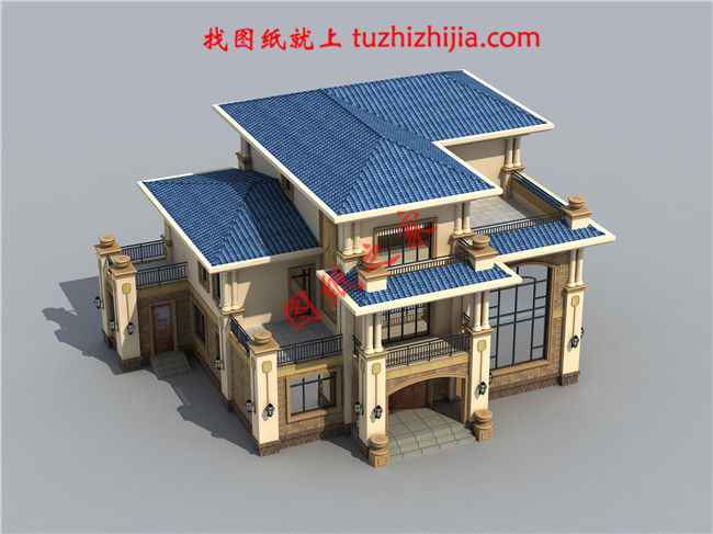 歐式豪華三層別墅設計圖,占地面積170平米,高端大氣帶露臺