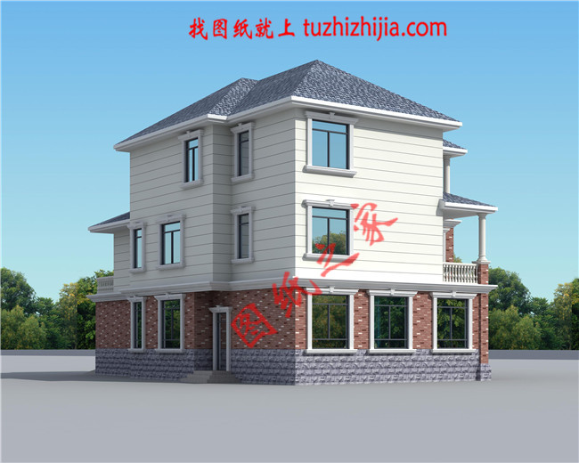 帶車庫三層農村小別墅設計圖，最新的設計，款式新穎