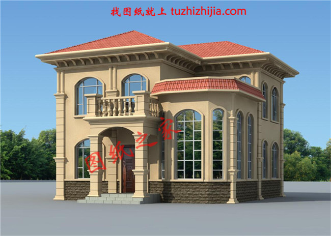 經濟實用型二層農村小別墅設計圖,造價25萬內,外觀看起來時尚