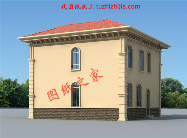 經濟實用型二層農村小別墅設計圖,造價25萬內,外觀看起來時尚