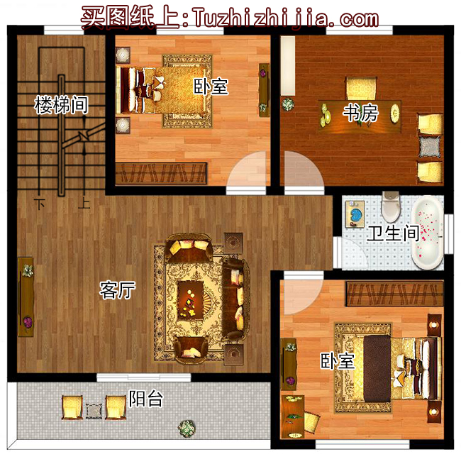 精致小巧新農村二層別墅設計圖紙，占地90平米左右，造價15