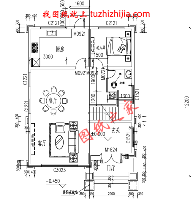 8.5×12米四層歐式房屋設(shè)計圖紙,占地100平,落地窗中嵌入了雕花